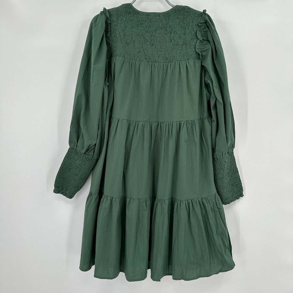 Pomander Place Tuckernuck Women's Ceci Mini Swing Dress Jaguar Green Smock sz M* - Picture 5 of 10